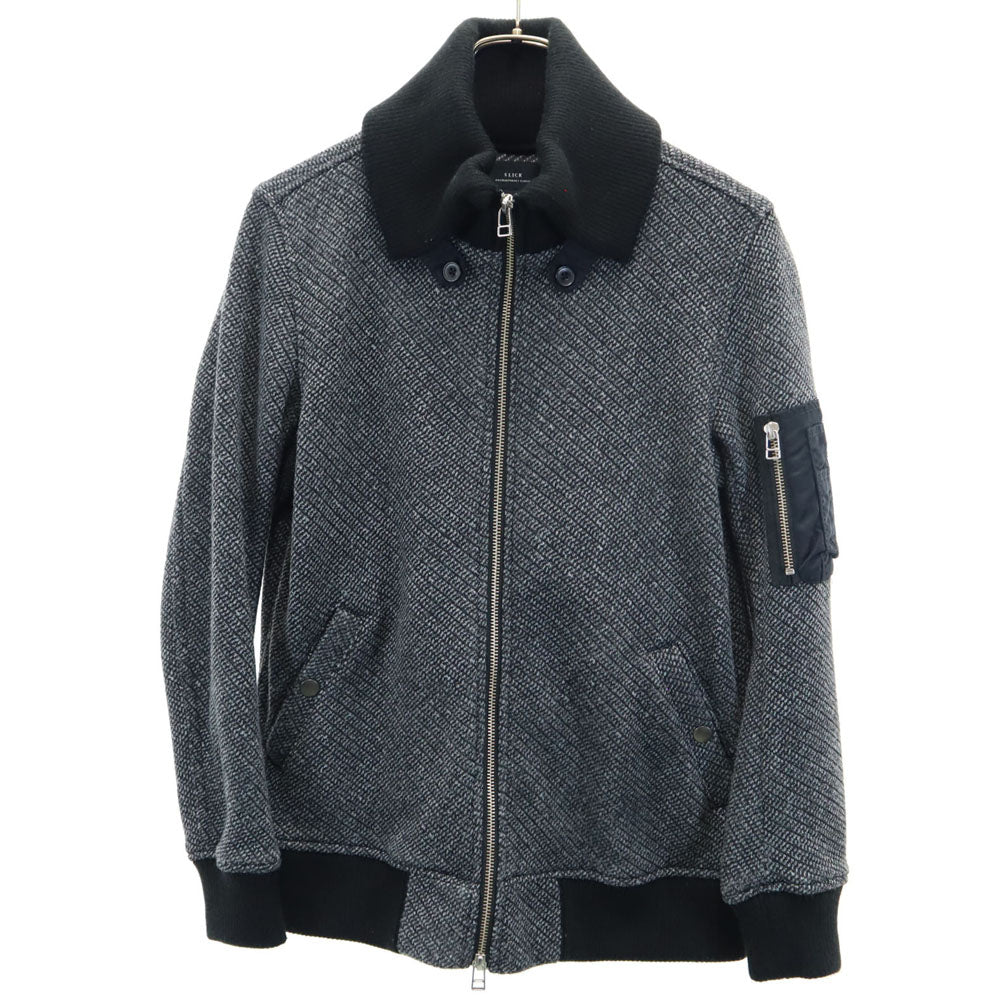 スリック 長袖 ブルゾン 1 黒系 ジャケット 裏起毛 メンズ