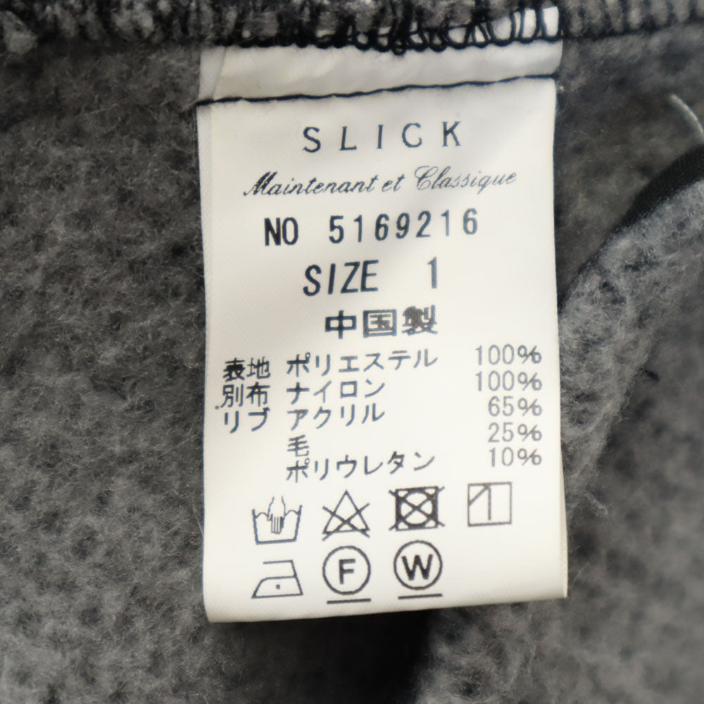 スリック 長袖 ブルゾン 1 黒系 ジャケット 裏起毛 メンズ