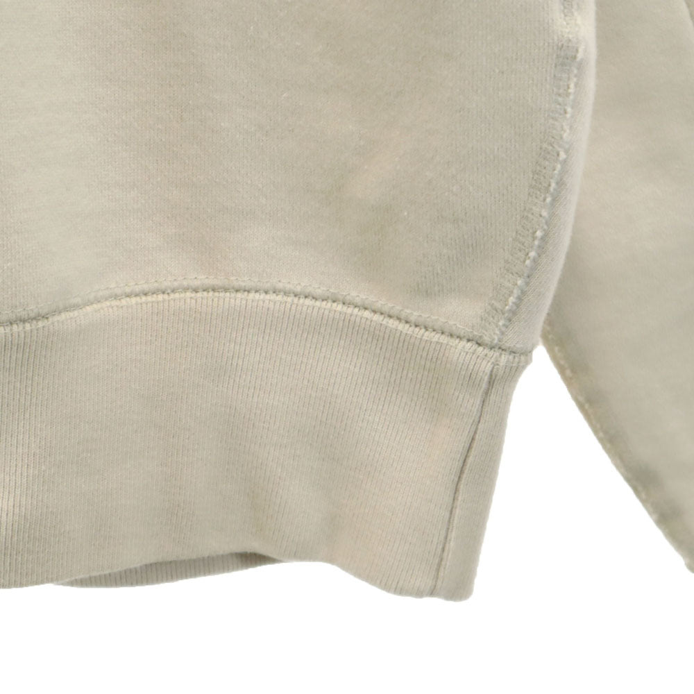 ユウキウエダ 日本製 長袖 レザーエルボーパッチ スウェット トレーナー 1 ベージュ HOMME 裏起毛 メンズ