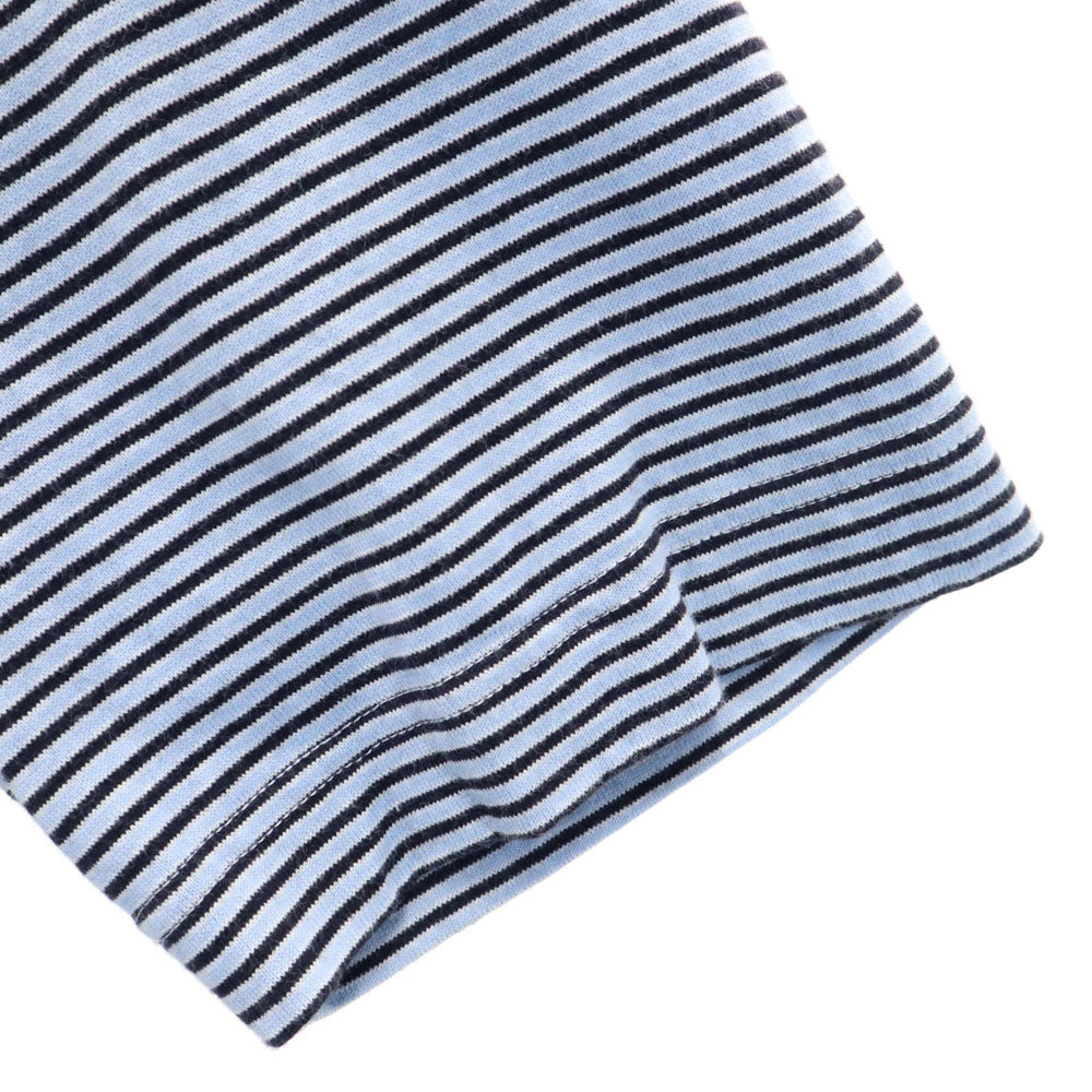 23区スポーツ 日本製 ボーダー ゴルフ 半袖 ポロシャツ 2 ブルー系 23ku SPORT メンズ