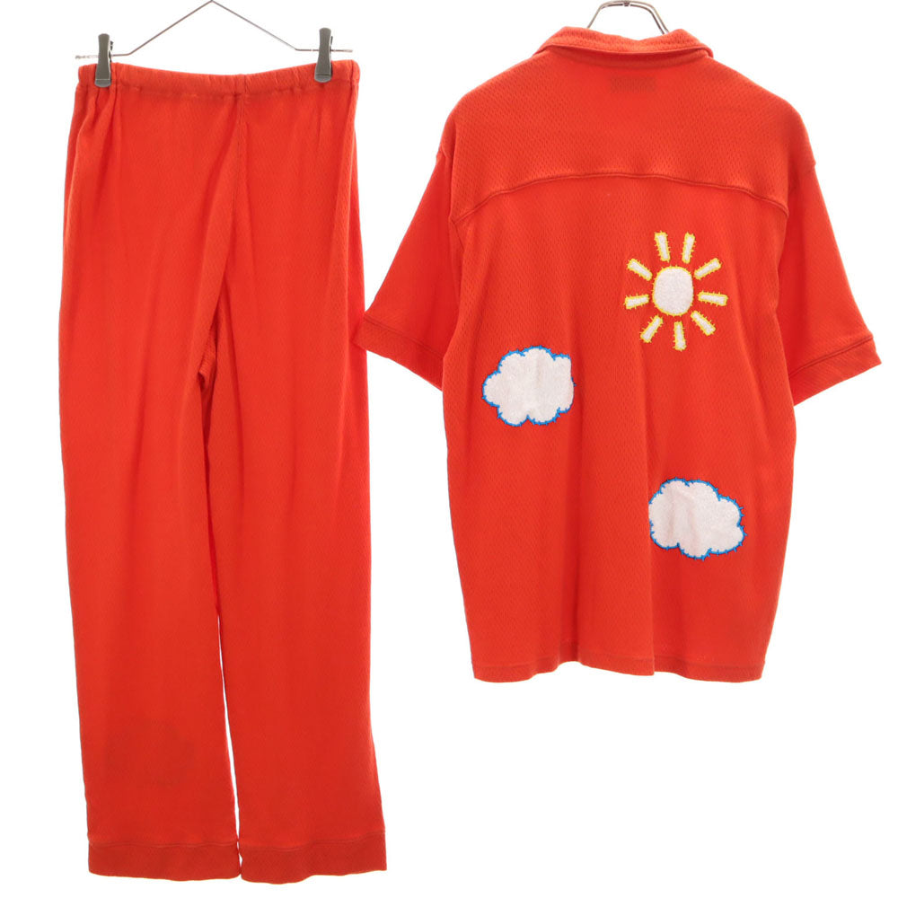 カステルバジャック 半袖 ルームウェア 上下 セットアップ S 朱色 JC de CASTELBAJAC メンズ