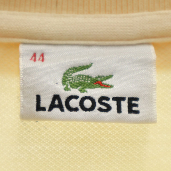 ラコステ 日本製 半袖 ポロシャツ 44 イエロー LACOSTE 鹿の子地 レディース