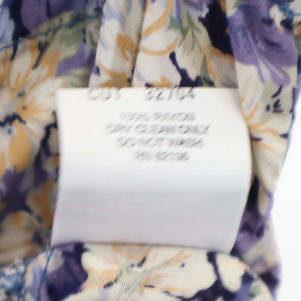 ゲス USA製 オールド 花柄 ノースリーブ シャツ M パープル系 Guess レディース