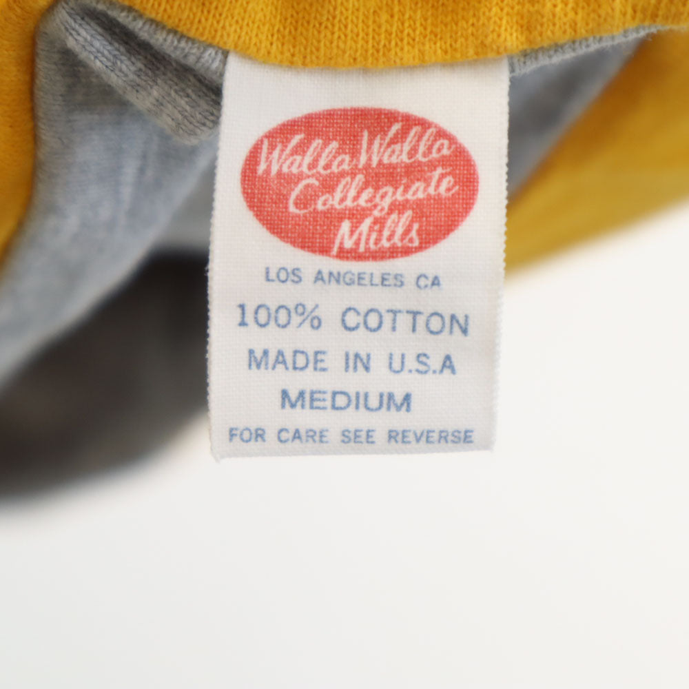Walla Walla Collegiate Mills ワラワラ 90s USA製 オールド ゲームT 半袖 リバーシブル Tシャツ M イエロー メンズ