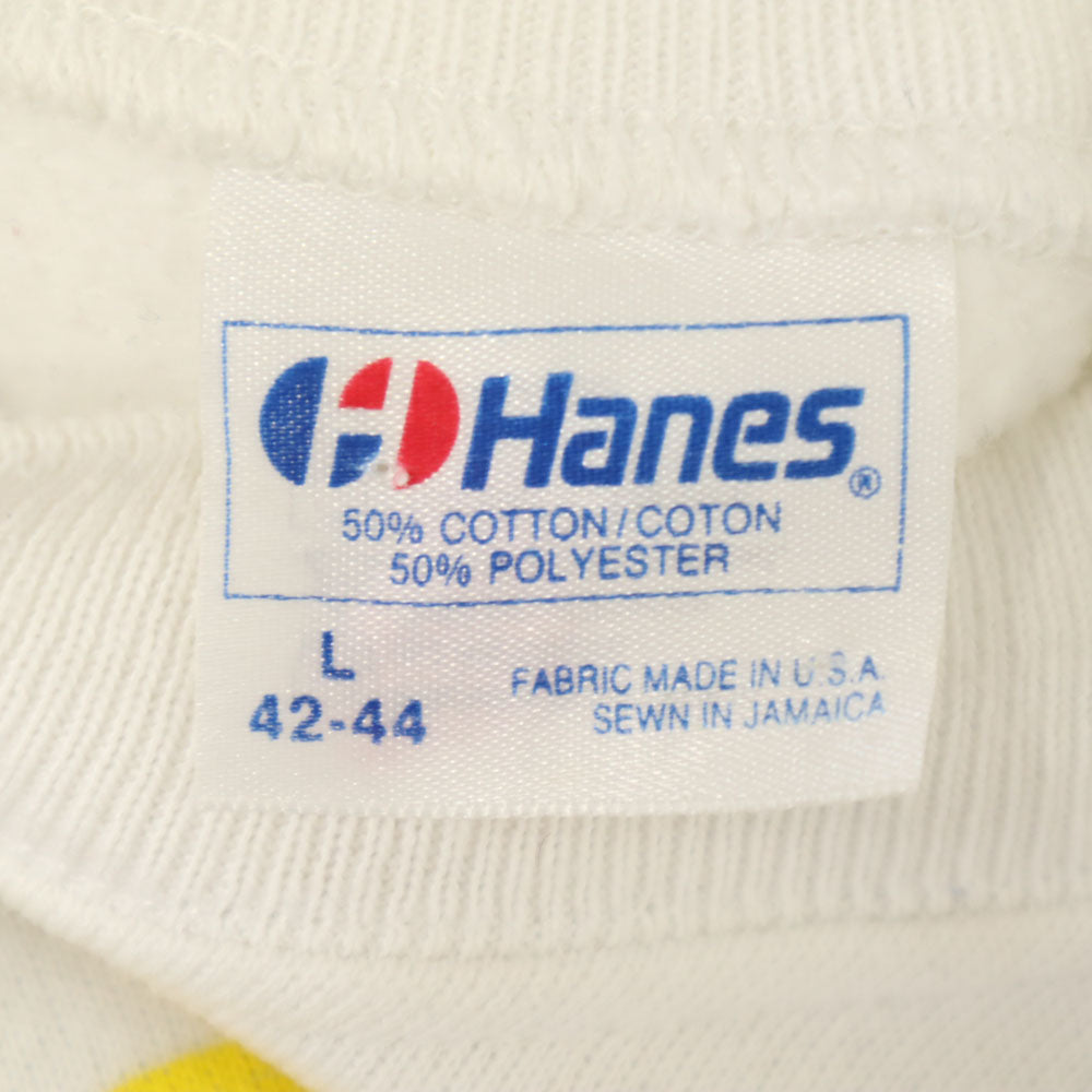 ヘインズ 90s オールド 長袖 スウェット トレーナー L ホワイト Hanes 裏起毛 メンズ