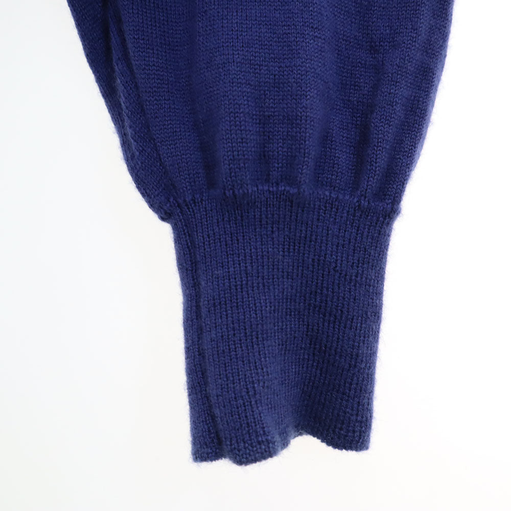 ヴェルサーチ クラシック イタリア製 長袖 ハーフジップ セーター M 青紫 ニット メンズ