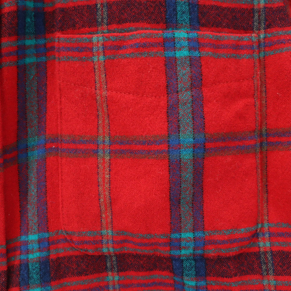 PENDLETON ペンドルトン 70s USA製 ヴィンテージ チェック柄 長袖 フランネル ボタンダウンシャツ S レッド メンズ
