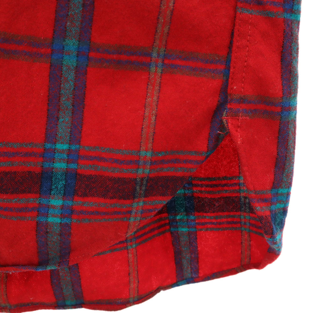 PENDLETON ペンドルトン 70s USA製 ヴィンテージ チェック柄 長袖 フランネル ボタンダウンシャツ S レッド メンズ