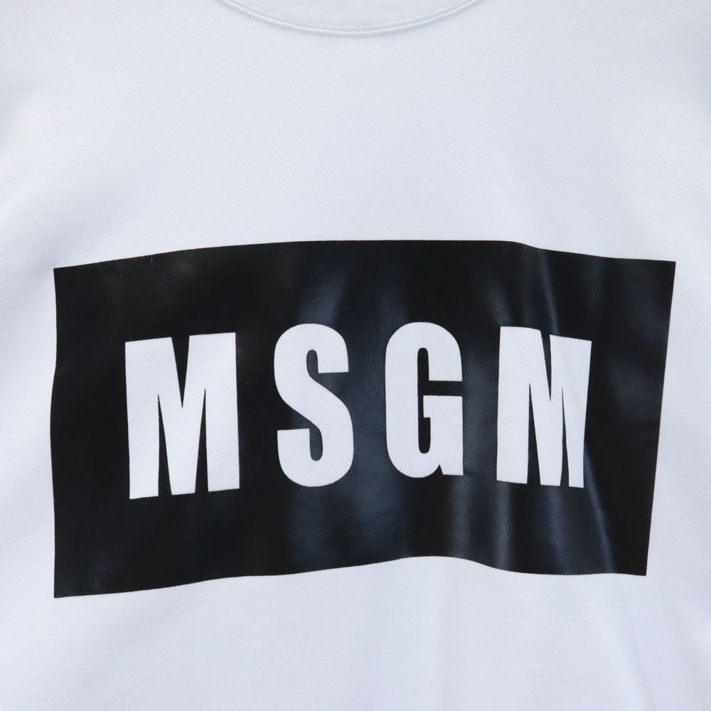 未使用 エムエスジーエム イタリア製 長袖 スウェット トレーナー M 白 MSGM 裏起毛 タグ付き メンズ