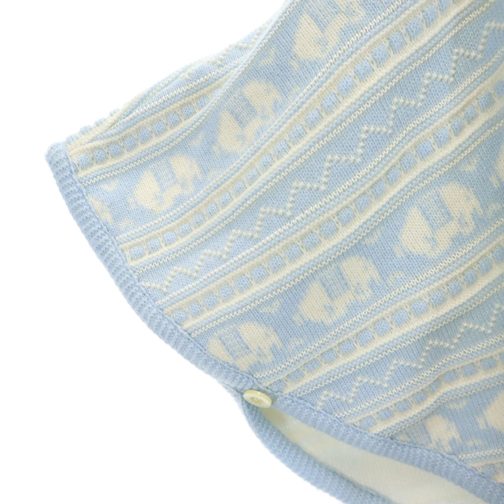 CELINE セリーヌ 日本製 総柄 長袖 ポンチョ 90 水色系 キッズ