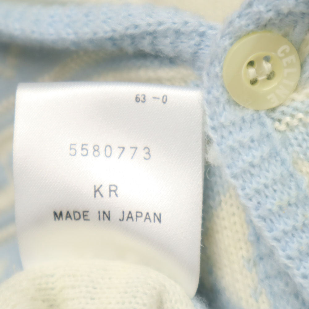 CELINE セリーヌ 日本製 総柄 長袖 ポンチョ 90 水色系 キッズ