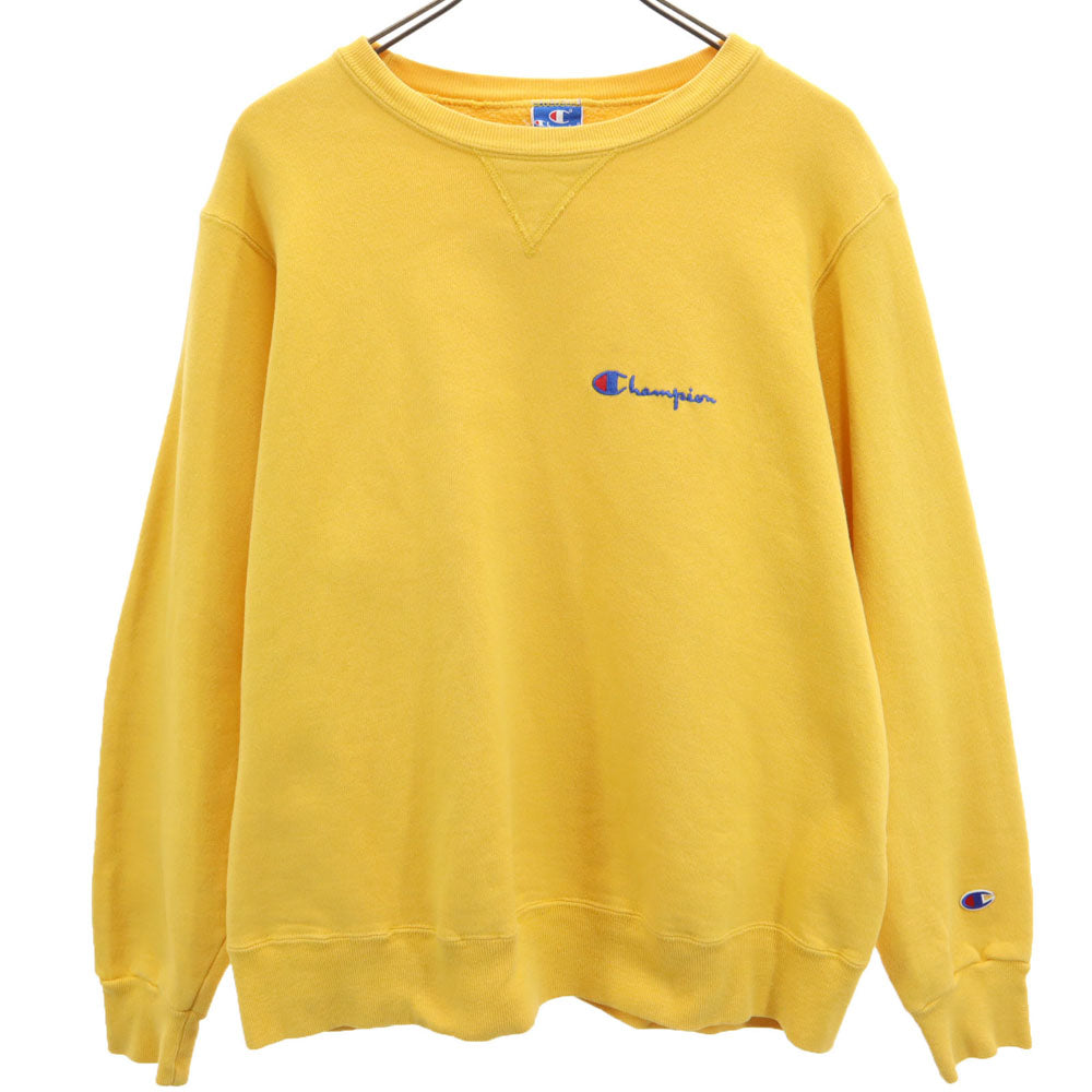 Champion チャンピオン 90s USA製 オールド 青タグ 長袖 スウェット トレーナー L イエロー 裏起毛 メンズ