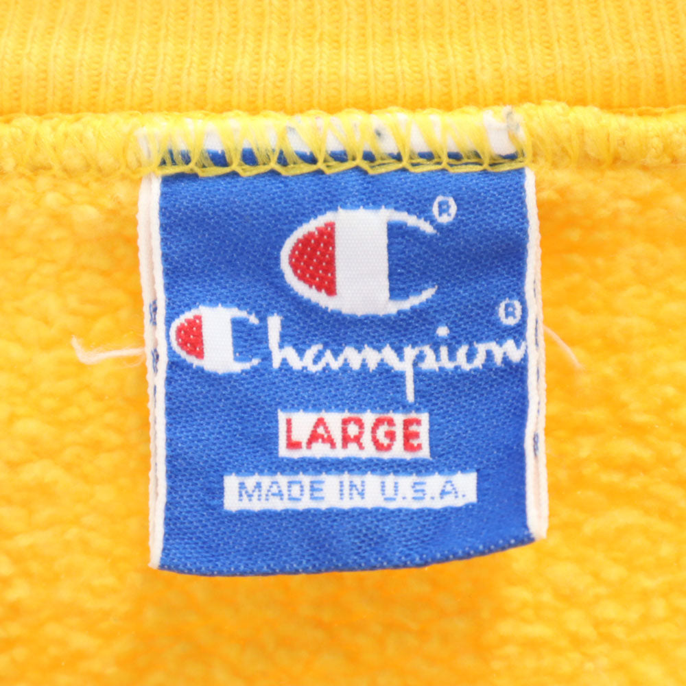 Champion チャンピオン 90s USA製 オールド 青タグ 長袖 スウェット トレーナー L イエロー 裏起毛 メンズ