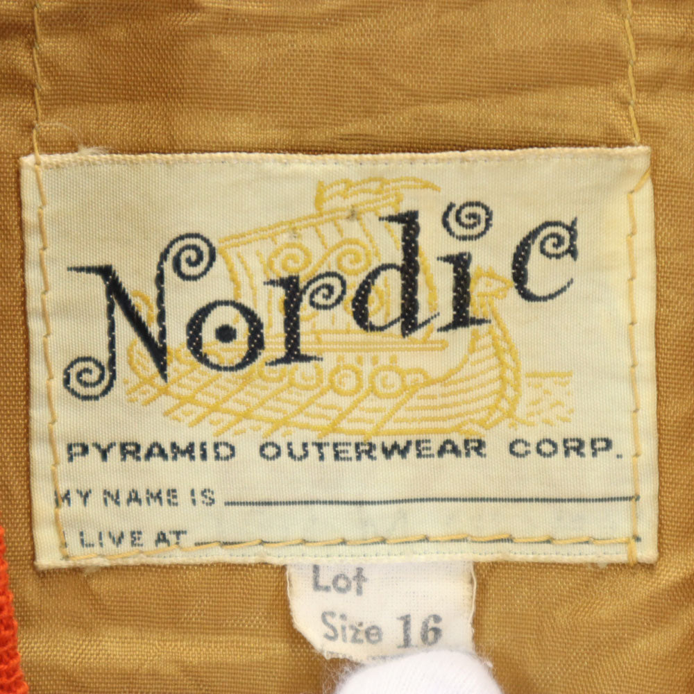 Nordic 70s ヴィンテージ スタジャン 16 オレンジ ブルゾン アワード レディース