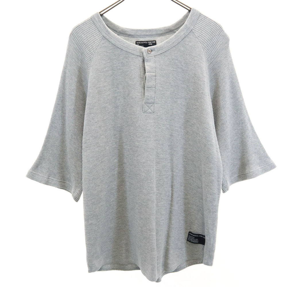 ステューシー 5分袖 Tシャツ M グレー STUSSY ロンT ハーフボタン メンズ