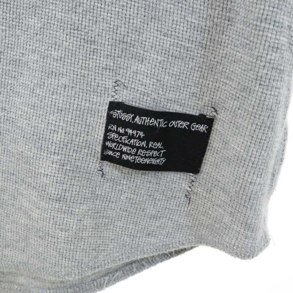 ステューシー 5分袖 Tシャツ M グレー STUSSY ロンT ハーフボタン メンズ