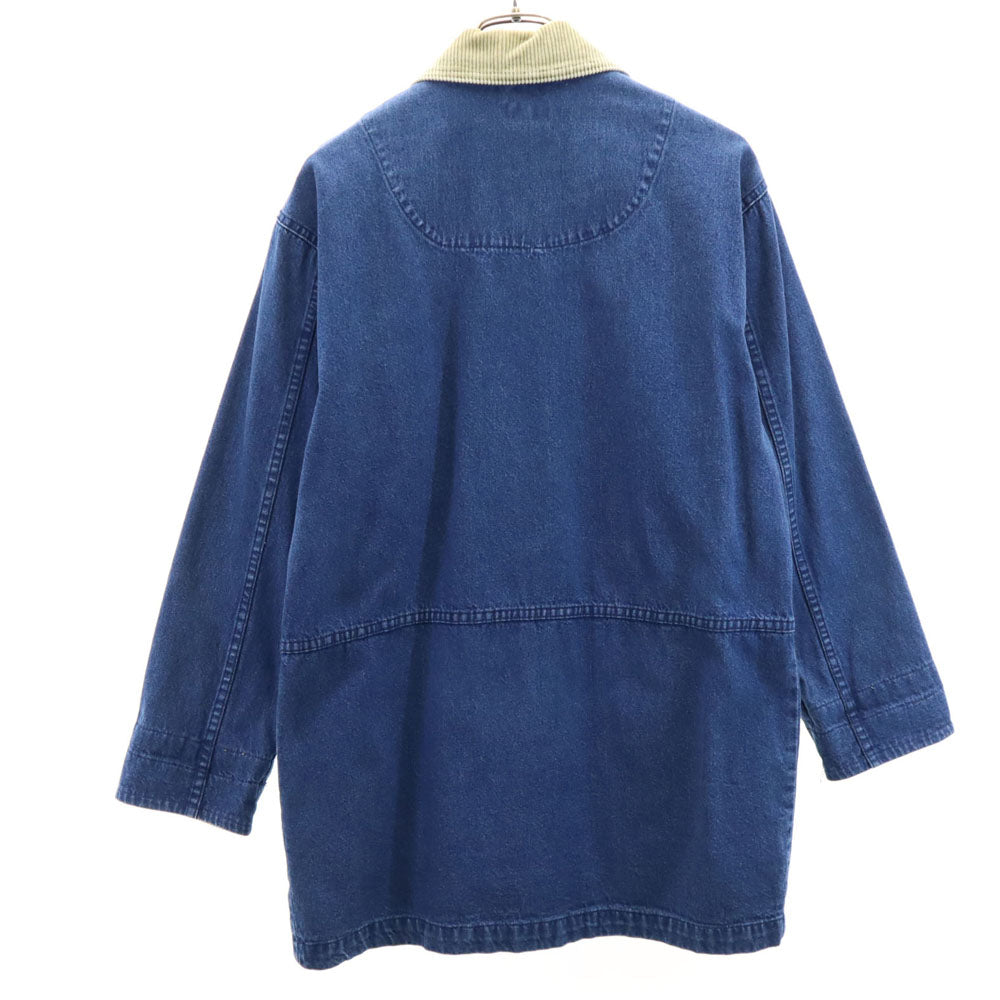 フレンチネイビー 90s 00s オールド デニムジャケット S ブルー FRENCH NAVY カバーオール レディース