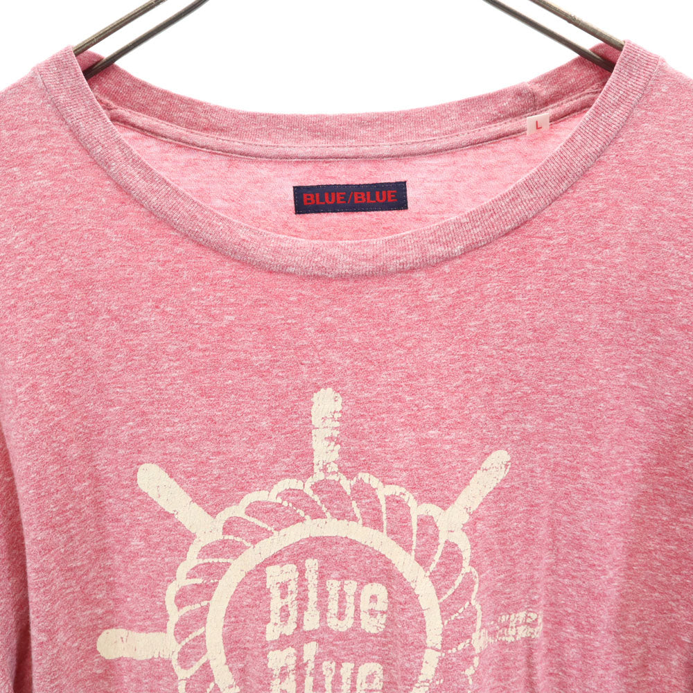 ブルーブルー 日本製 半袖 Tシャツ L レッド系 BLUE BLUE メンズ