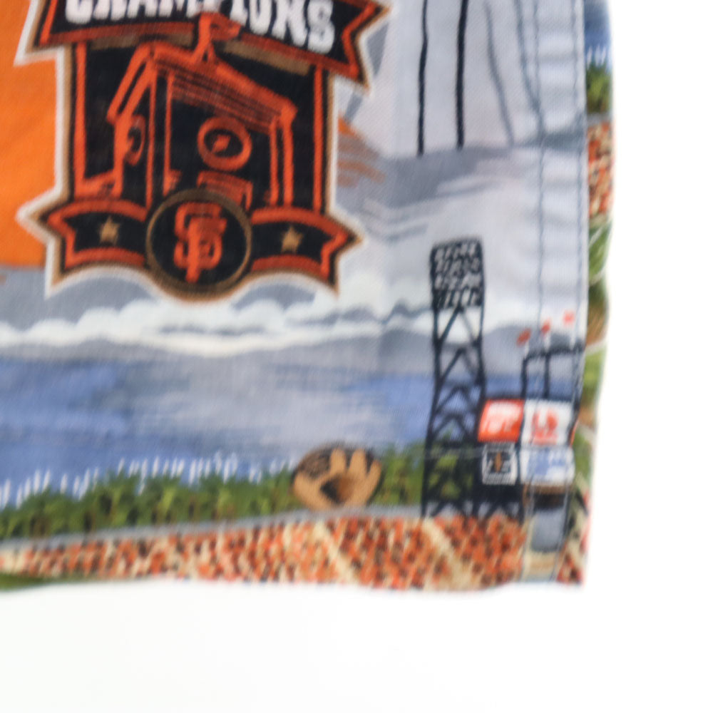 レインスポーツ 90s 00s オールド 総柄 半袖 アロハシャツ XL オレンジ REYNSPORTS ジャイアンツ 巨人 メンズ