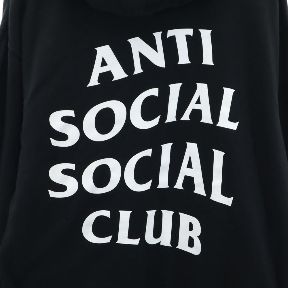 ANTI SOCIAL SOCIAL CLUB アンチソーシャルソーシャルクラブ USA製 バックプリント 長袖 スウェットパーカー M ブラック 裏起毛 メンズ
