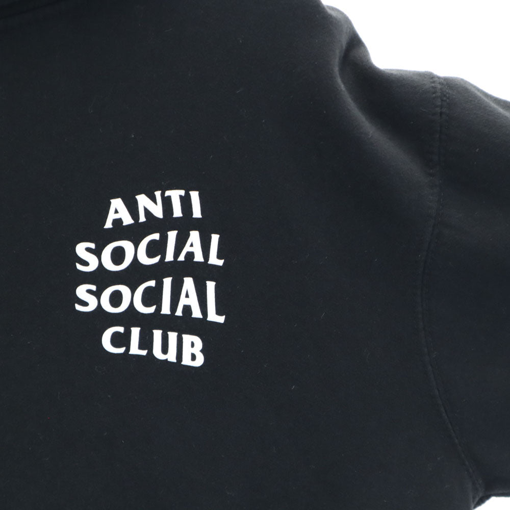 ANTI SOCIAL SOCIAL CLUB アンチソーシャルソーシャルクラブ USA製 バックプリント 長袖 スウェットパーカー M ブラック 裏起毛 メンズ
