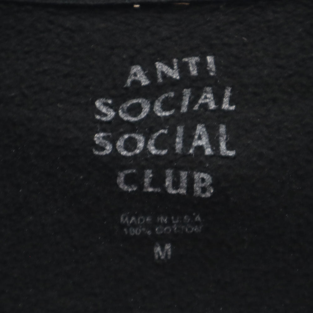 ANTI SOCIAL SOCIAL CLUB アンチソーシャルソーシャルクラブ USA製 バックプリント 長袖 スウェットパーカー M ブラック 裏起毛 メンズ