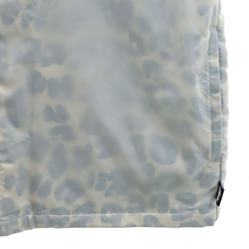 ステューシー レオパード柄 コーチジャケット M ライトグレー STUSSY メンズ