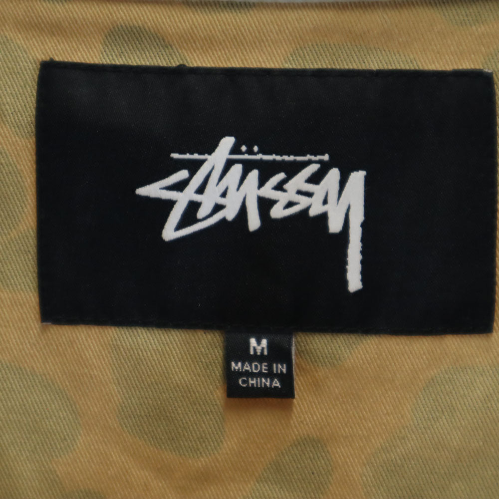 ステューシー レオパード柄 コーチジャケット M ライトグレー STUSSY メンズ