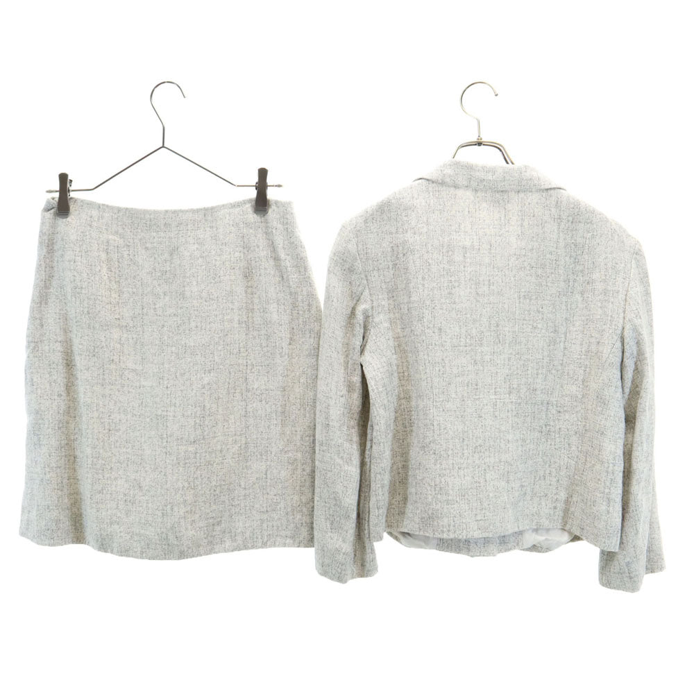 JIL SANDER ジルサンダー リネン100％ イタリア製 スカートスーツ 上下 セットアップ 38/不明 グレー レディース