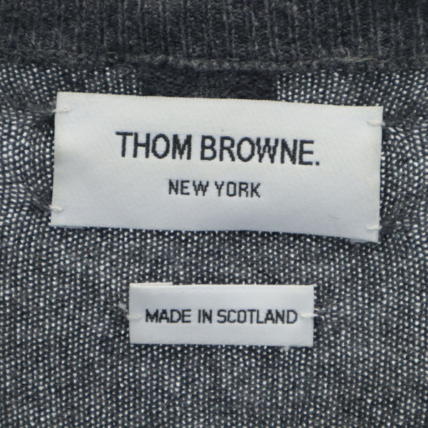 トムブラウン カシミヤ100％ ニットカーディガン 4 グレー THOM BROWNE NEWYORK メンズ