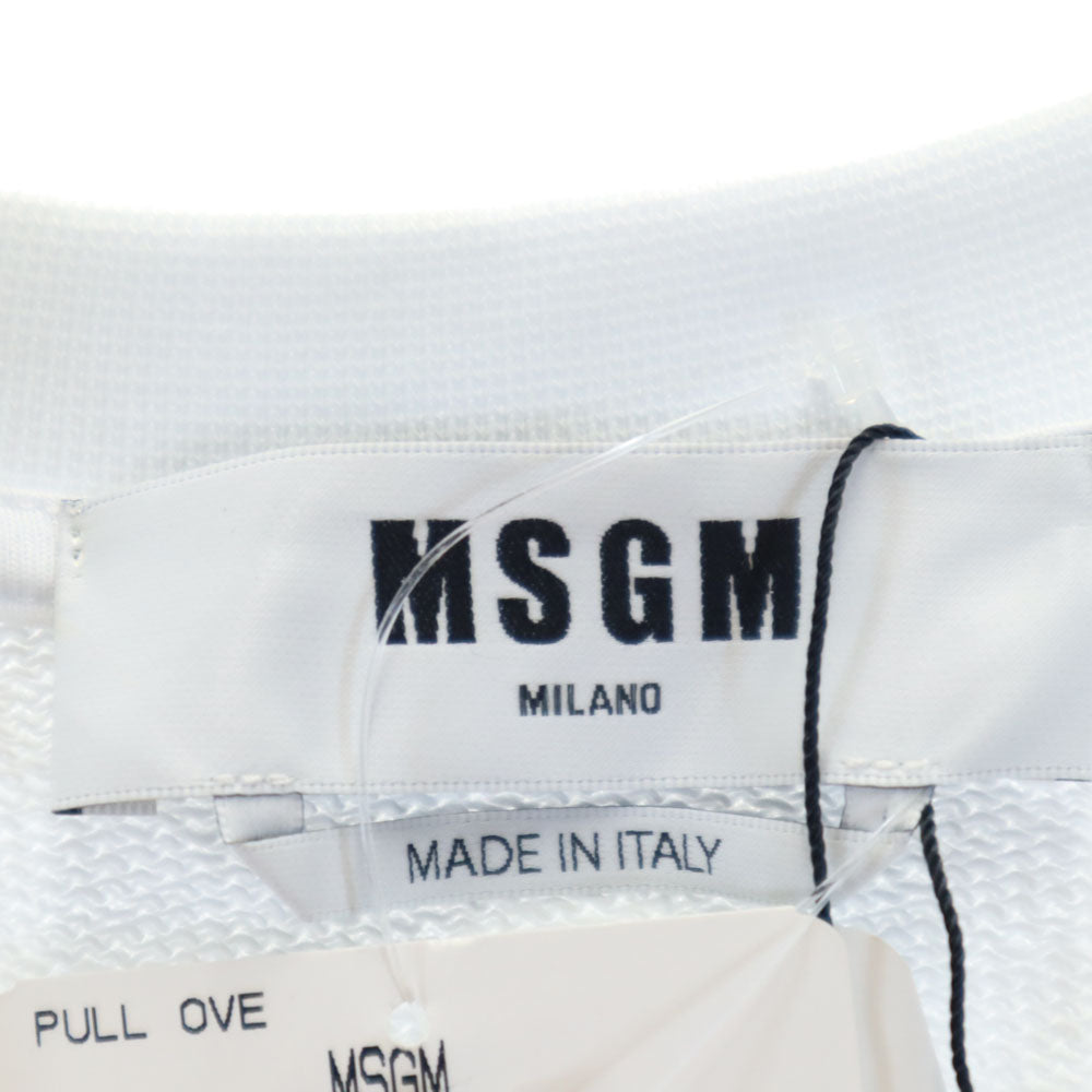 未使用 エムエスジーエム イタリア製 長袖 スウェット トレーナー S ホワイト MSGM レディース