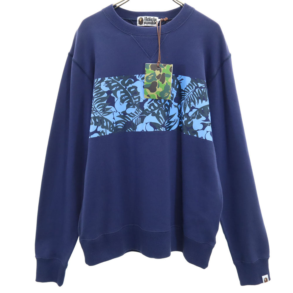 未使用 A BATHING APE アベイシングエイプ 長袖 スウェット トレーナー L ブルー メンズ