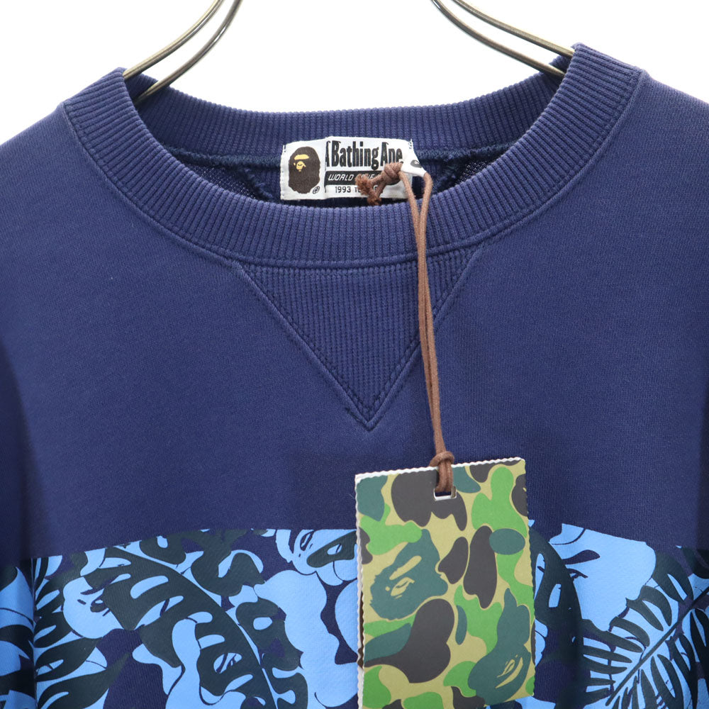 未使用 A BATHING APE アベイシングエイプ 長袖 スウェット トレーナー L ブルー メンズ