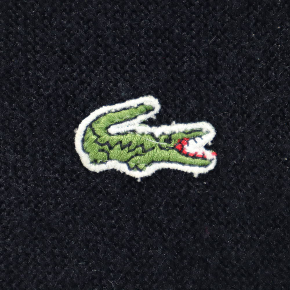 LACOSTE ラコステ 70s 糸巻きタグ ヴィンテージ 長袖 セーター M ブラック ニット メンズ