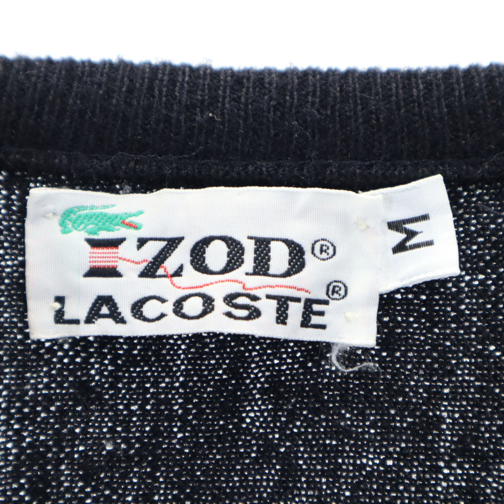 LACOSTE ラコステ 70s 糸巻きタグ ヴィンテージ 長袖 セーター M ブラック ニット メンズ
