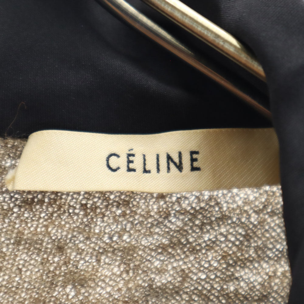 セリーヌ イタリア製 アルパカ100％ 半袖 セーター S ブラウン系 CELINE ニット レディース