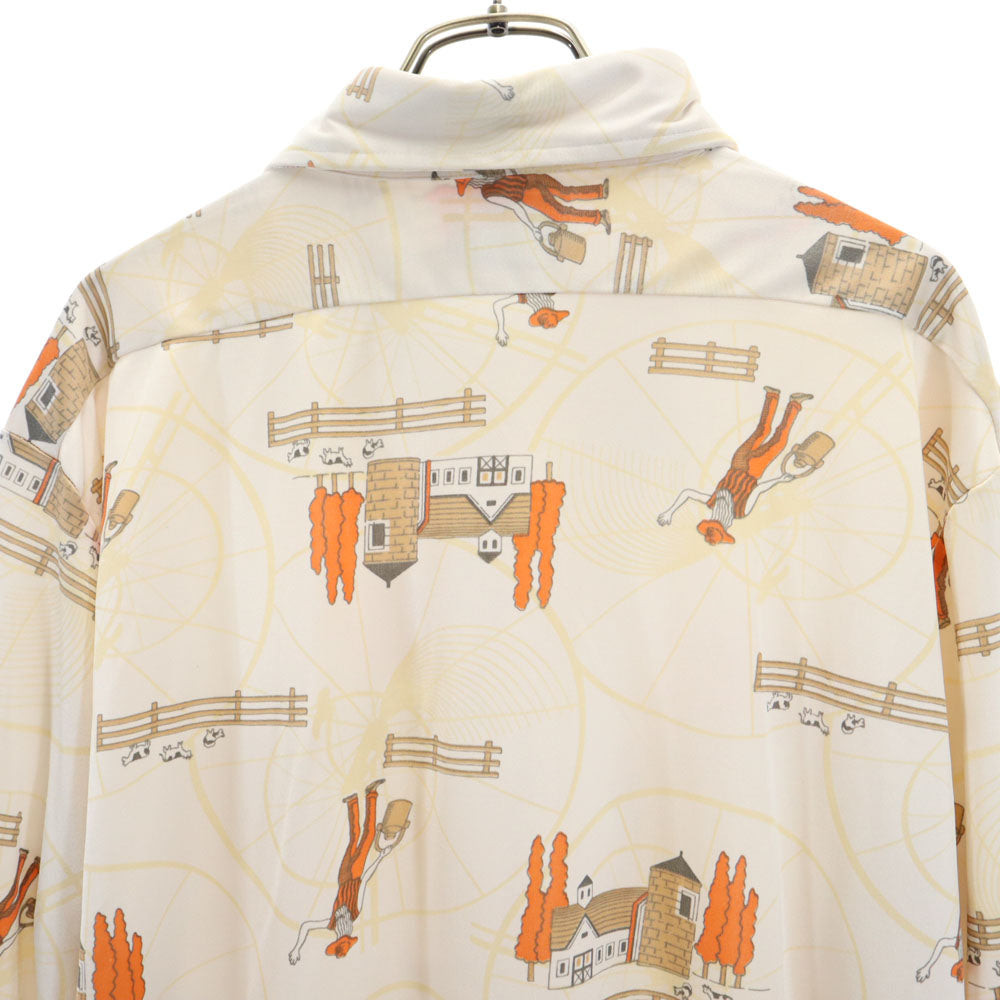 HORSE HEAD 70s ヴィンテージ 総柄 長袖 シャツ XL イエロー系 メンズ