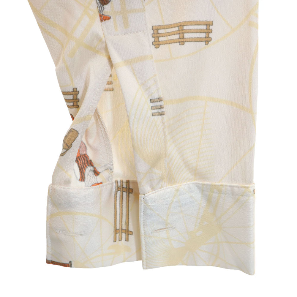 HORSE HEAD 70s ヴィンテージ 総柄 長袖 シャツ XL イエロー系 メンズ