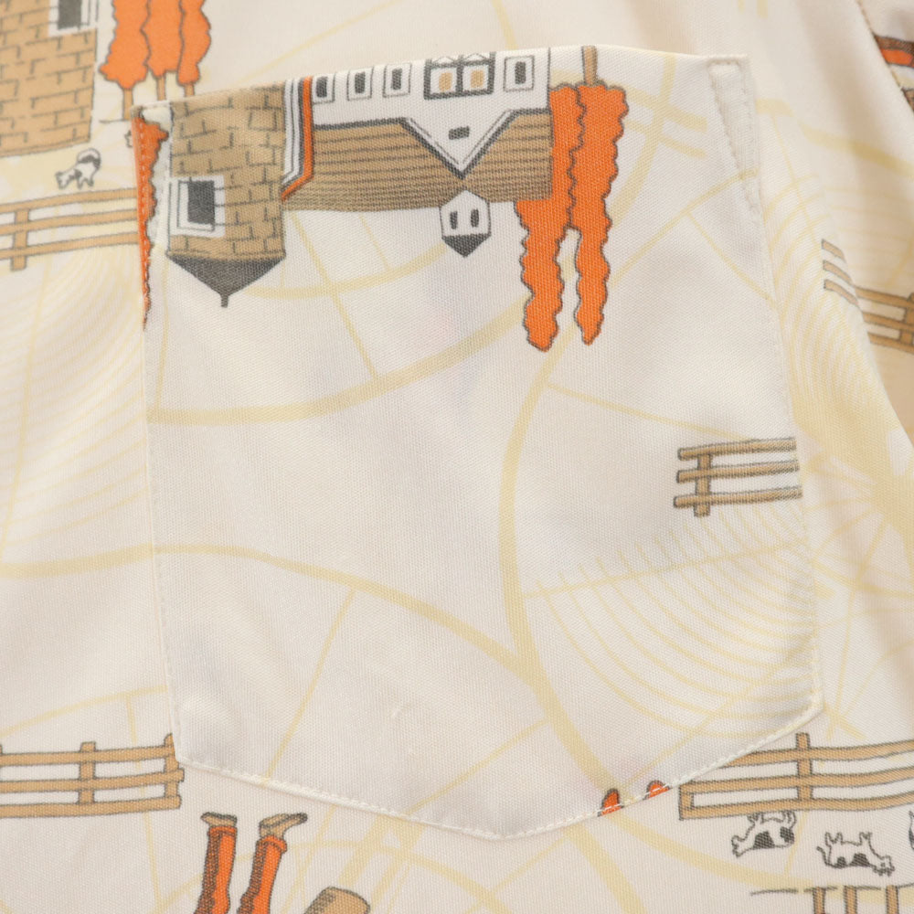 HORSE HEAD 70s ヴィンテージ 総柄 長袖 シャツ XL イエロー系 メンズ