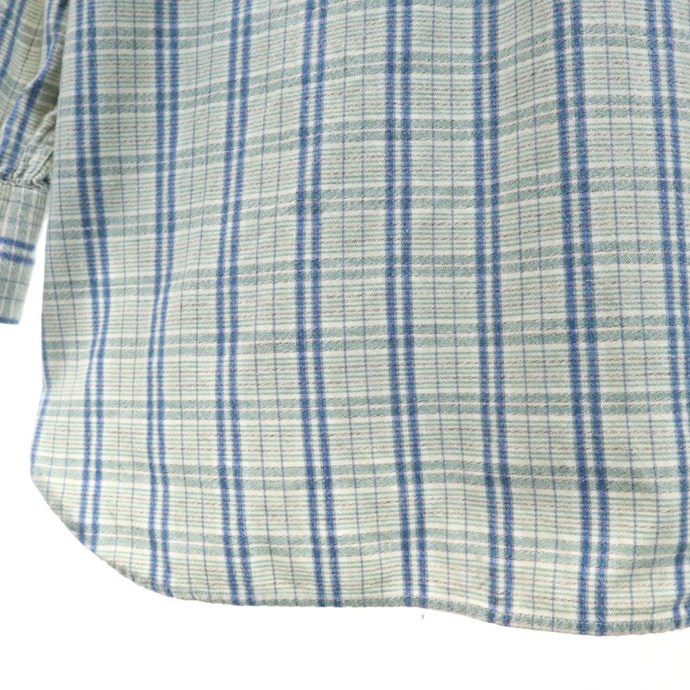 RRL ダブルアールエル 90s 初期タグ 赤3星 オールド チェック柄 長袖 ハーフボタン シャツ M ブルー系 RALPH LAUREN メンズ