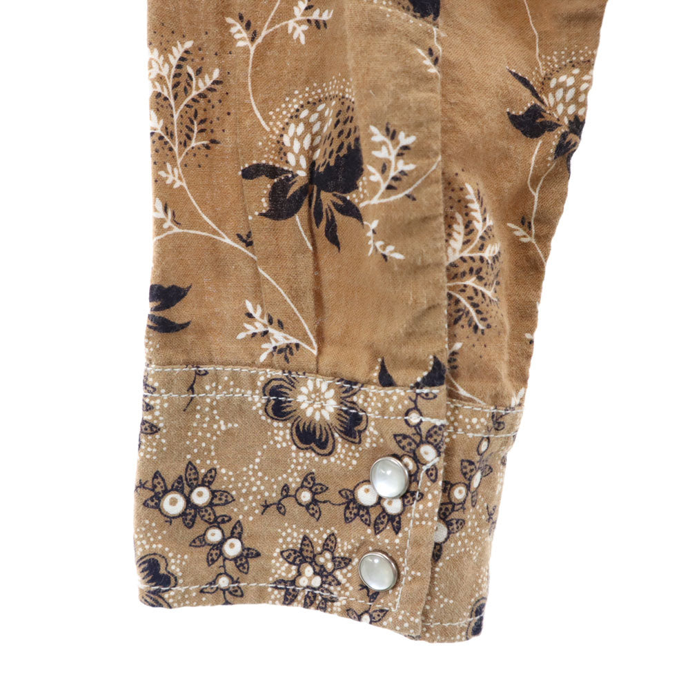 ヒステリックグラマー 日本製 総柄 長袖 ウエスタンシャツ F ベージュ系 HYSTERIC GLAMOUR レディース