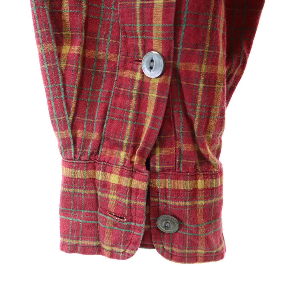 RRL ダブルアールエル 90s 初期タグ 赤3星 オールド チェック柄 長袖 シャツ S 赤系 RALPH LAUREN メンズ