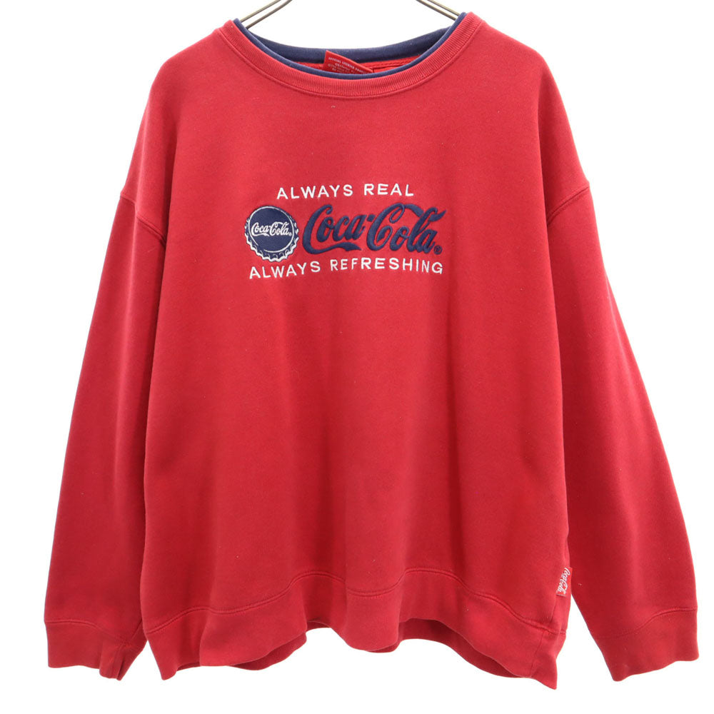 CocaCola コカコーラ 長袖 スウェット トレーナー XL 赤系 裏起毛 メンズ