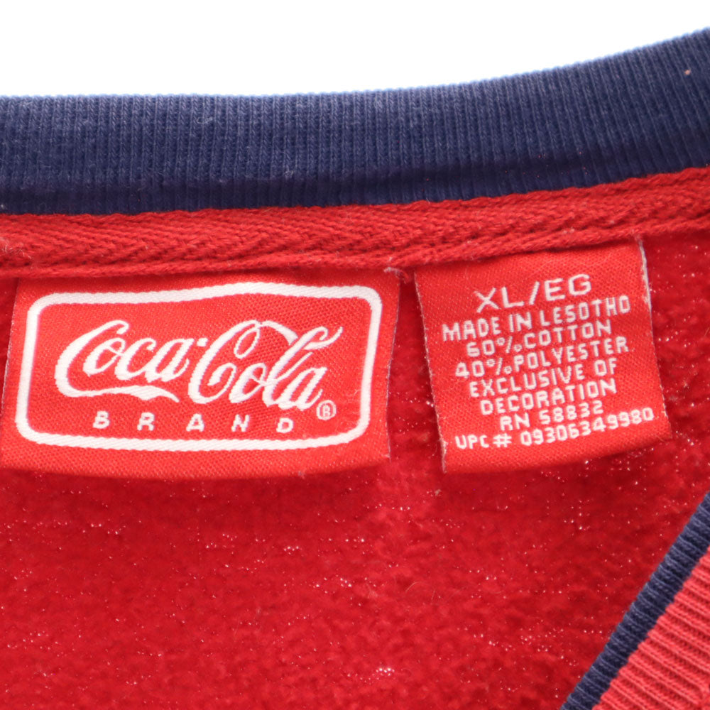 CocaCola コカコーラ 長袖 スウェット トレーナー XL 赤系 裏起毛 メンズ