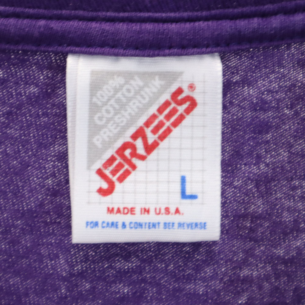 ジャージーズ 90s USA製 花柄 半袖 Tシャツ L パープル JERZEES オールド ヴィンテージ メンズ