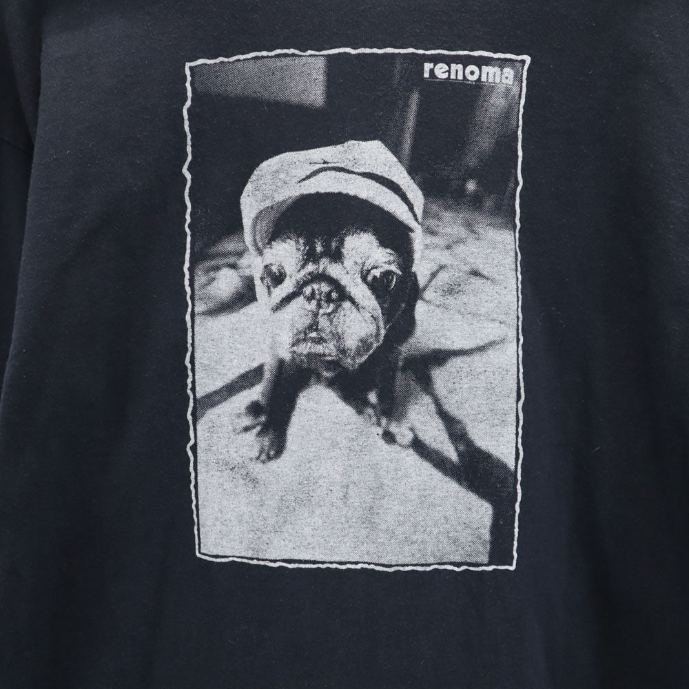 renoma レノマ 90s フランス製 パグバックプリント 長袖 Tシャツ M ブラック ロンT オールド ヴィンテージ メンズ