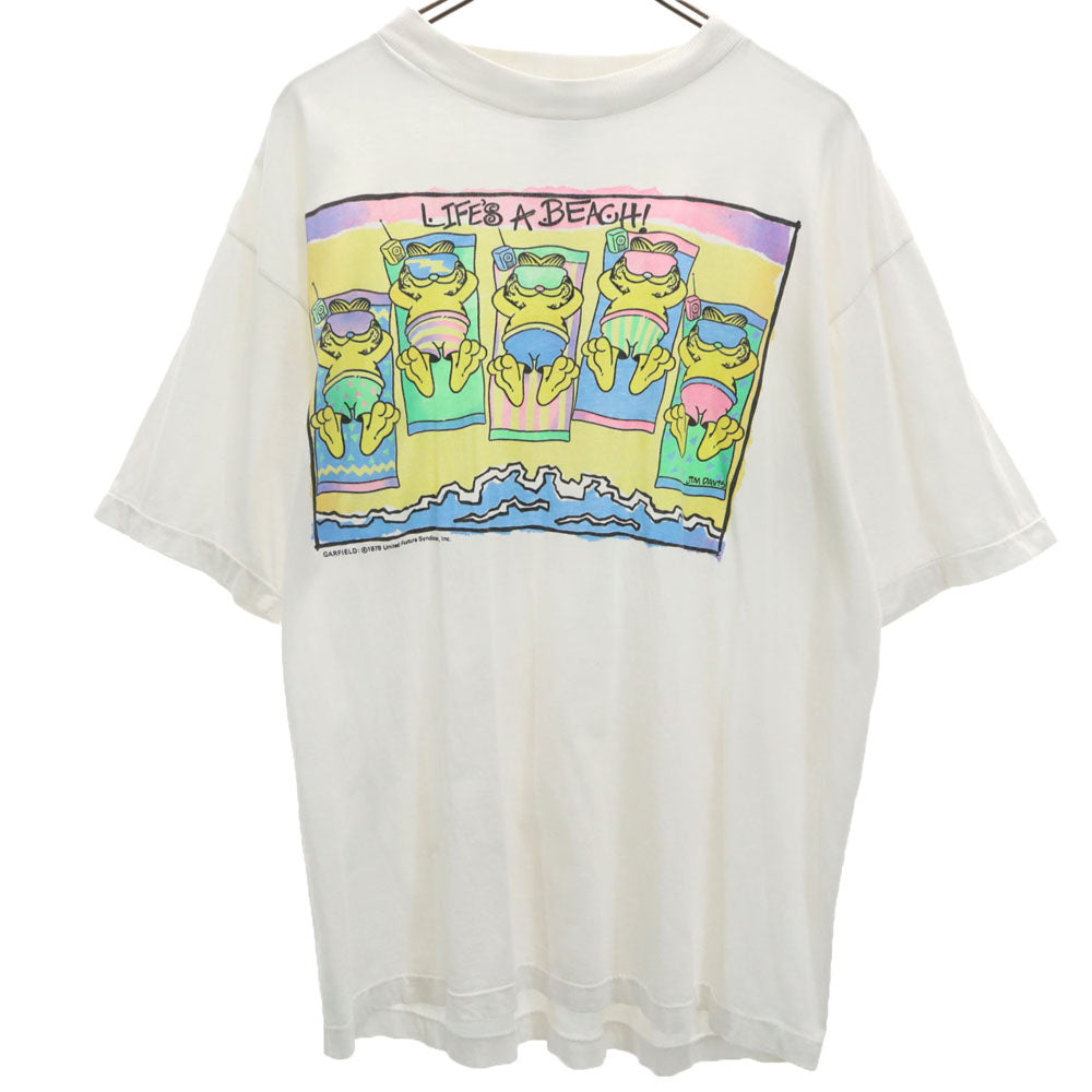 PURE ピュア 70s ガーフィールド 半袖 ガーフィールド Tシャツ ホワイト シングルステッチ オールド ヴィンテージ コピーライト1978 メンズ