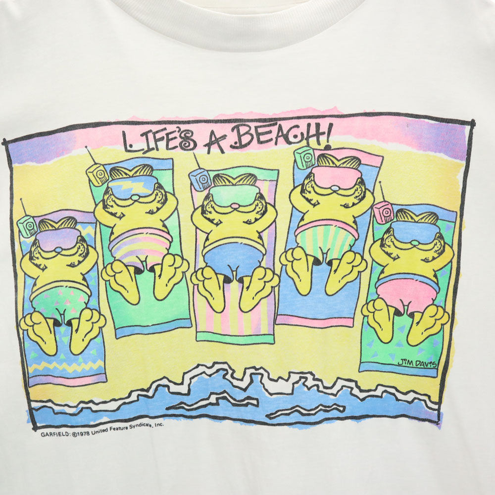 PURE ピュア 70s ガーフィールド 半袖 ガーフィールド Tシャツ ホワイト シングルステッチ オールド ヴィンテージ コピーライト1978 メンズ