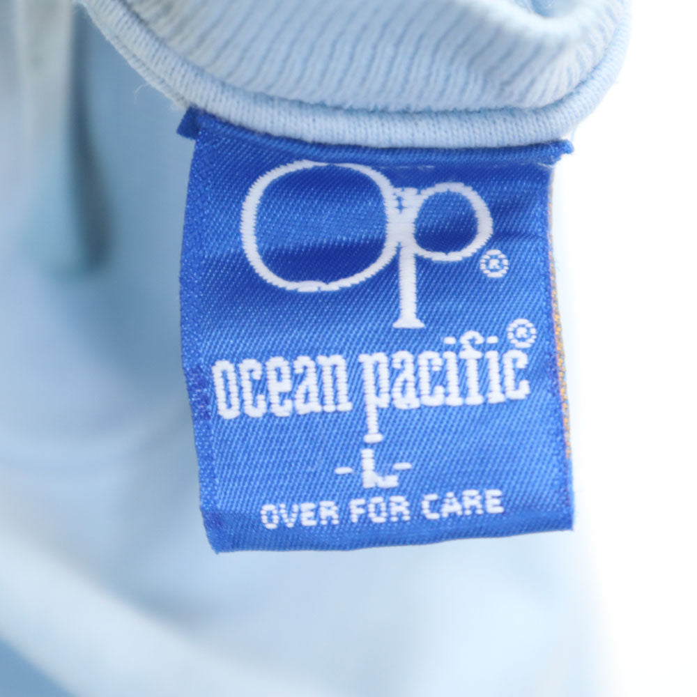 oceanpacific オーシャンパシフィック 80s USA製 バックロゴ 半袖 シングルステッチ Tシャツ L 水色 サーフ オールド ヴィンテージ メンズ