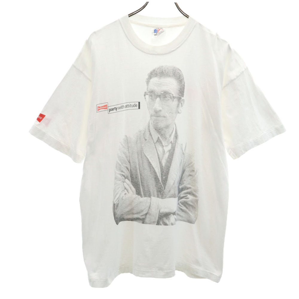 アイラック 90s プリント 半袖 Budweiser シングルステッチ Tシャツ XL ホワイト系 AIRAK バドワイザー オールド ヴィンテージ メンズ